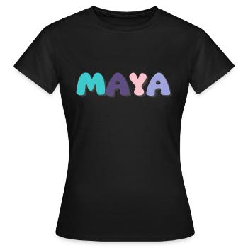 Name - Maya - Frauen T-Shirt - Schwarz - Vorne - AI Model Female 172 dark (172cm)