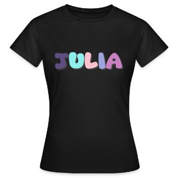 Nom - Julia - T-shirt Femme - noir - Devant - AI Model Female 172 dark (172cm)