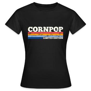 Corn Pop était un mauvais mec Retro Cornpop Meme - T-shirt Femme - noir - Devant - AI Model Female 172 dark (172cm)