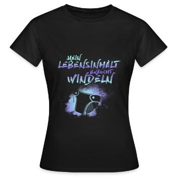 Mein Lebensinhalt braucht Windeln - Frauen T-Shirt - Schwarz - Vorne - AI Model Female 172 dark (172cm)