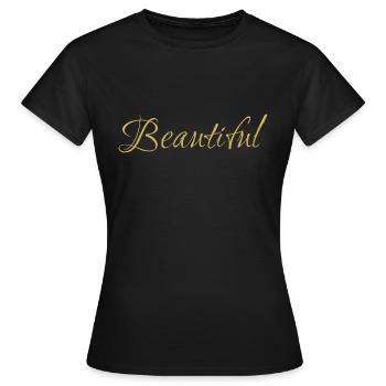 Beautiful - Women's T-Shirt - black - Front - AI Model Female 172 dark (172cm)