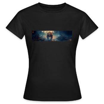 Apokalypse Welt nach der Menschheit Riesenbär - Frauen T-Shirt - Schwarz - Vorne - AI Model Female 172 dark (172cm)