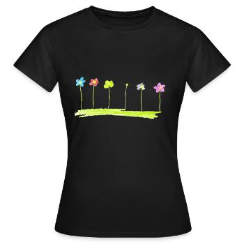 prairie fleur - T-shirt Femme - noir - Devant - AI Model Female 172 dark (172cm)
