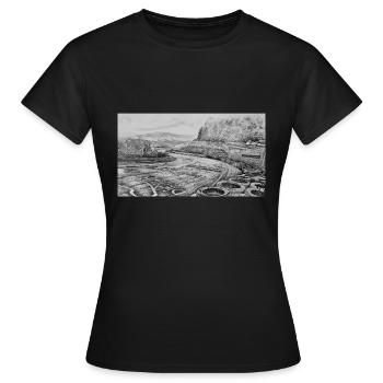 COURBE À NOURRITURE - T-shirt Femme - noir - Devant - AI Model Female 172 dark (172cm)