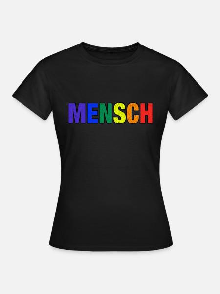Mensch in Regenbogenfarben - Frauen T-Shirt - Schwarz