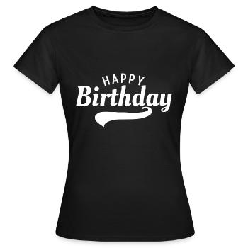 Bon anniversaire - T-shirt Femme - noir - Devant - AI Model Female 172 dark (172cm)