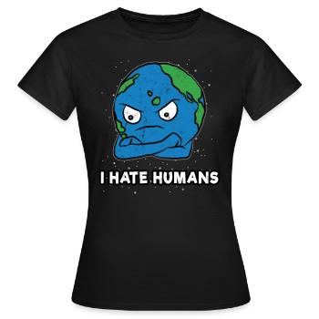 Pollution Mère Terre - T-shirt Femme - noir - Devant - AI Model Female 172 dark (172cm)