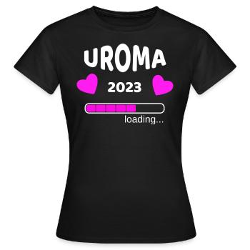 Uroma 2023 Schwangerschaf Urgroßmutter Idee - Frauen T-Shirt - Schwarz - Vorne - AI Model Female 172 dark (172cm)
