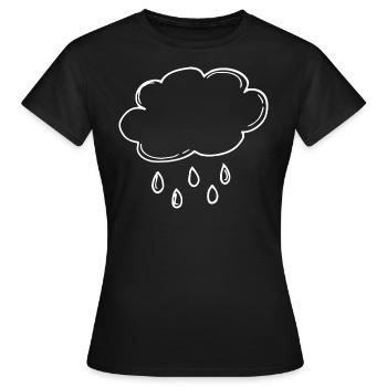 Nuage, Pluie - T-shirt Femme - noir - Devant - AI Model Female 172 dark (172cm)