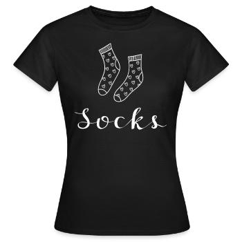 Chaussettes Coeur - T-shirt Femme - noir - Devant - AI Model Female 172 dark (172cm)