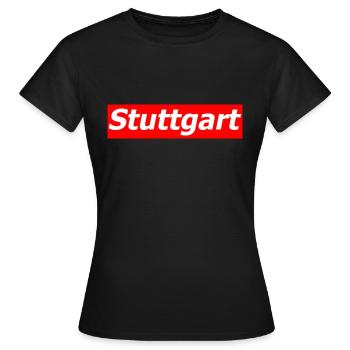 Stuttgart - T-shirt Femme - noir - Devant - AI Model Female 172 dark (172cm)