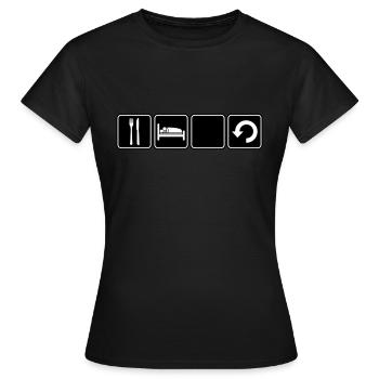 Eat Sleep Repeat - Women's T-Shirt - black - Front - AI Model Female 172 dark (172cm)