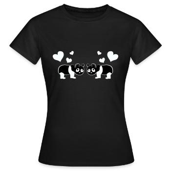 Amour animal Pandas Pandas animaux - T-shirt Femme - noir - Devant - AI Model Female 172 dark (172cm)