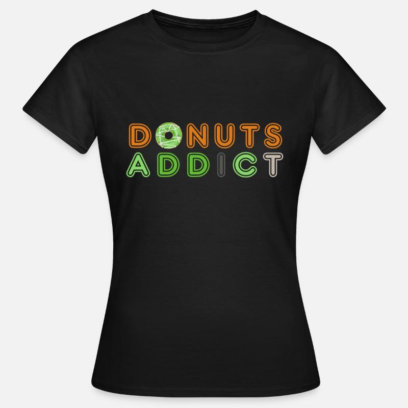 Donuts addict green - Women's T-Shirt - black