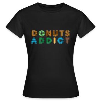 Donuts addict green choco - T-shirt Femme - noir - Devant - AI Model Female 172 dark (172cm)