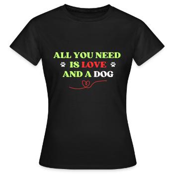 Chien disant chien disant chien chien amoureux - T-shirt Femme - noir - Devant - AI Model Female 172 dark (172cm)