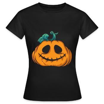 Kürbis Halloween Grusel - Frauen T-Shirt - Schwarz - Vorne - AI Model Female 172 dark (172cm)