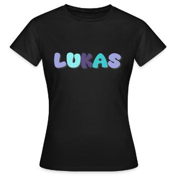 Name - Lukas - Frauen T-Shirt - Schwarz - Vorne - AI Model Female 172 dark (172cm)