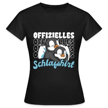 Offizielles Schlafshirt Pinguin - Frauen T-Shirt - Schwarz - Vorne - AI Model Female 172 dark (172cm)