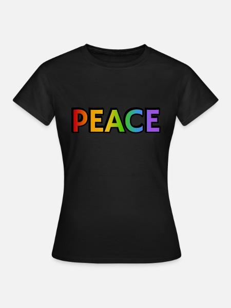 Friedens-Regenbogen - Frauen T-Shirt - Schwarz