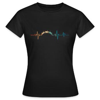 Retro Heartbeat Stacheldraht - Frauen T-Shirt - Schwarz - Vorne - AI Model Female 172 dark (172cm)
