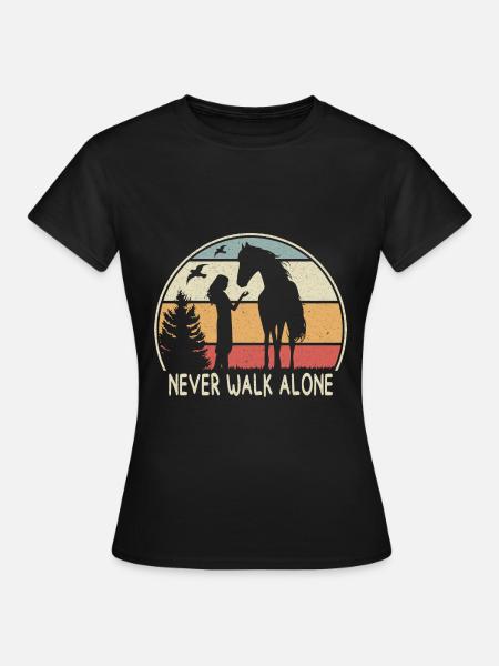 PFERD - NEVER WALK ALONE - Frauen T-Shirt - Schwarz