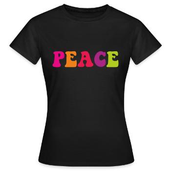 PEACE - T-shirt Femme - noir - Devant - AI Model Female 172 dark (172cm)