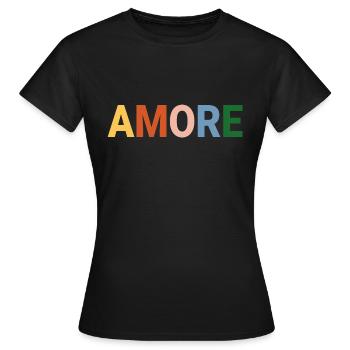 Amore, italienisch, liebe - Frauen T-Shirt - Schwarz - Vorne - AI Model Female 172 dark (172cm)