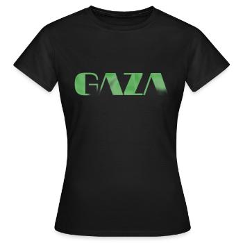 vintage Gaza texte vert - T-shirt Femme - noir - Devant - AI Model Female 172 dark (172cm)