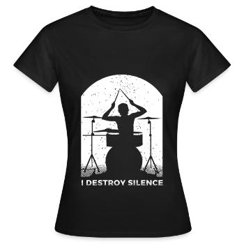 Batterie Percussion Percussion - T-shirt Femme - noir - Devant - AI Model Female 172 dark (172cm)