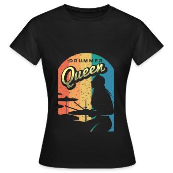Batterie Percussion Percussion - T-shirt Femme - noir - Devant - AI Model Female 172 dark (172cm)