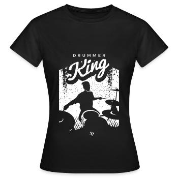 Batterie Percussion Percussion - T-shirt Femme - noir - Devant - AI Model Female 172 dark (172cm)