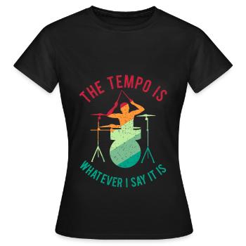 Batterie Percussion Percussion - T-shirt Femme - noir - Devant - AI Model Female 172 dark (172cm)