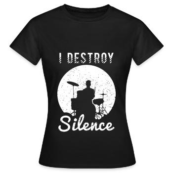 Batterie Percussion Percussion - T-shirt Femme - noir - Devant - AI Model Female 172 dark (172cm)