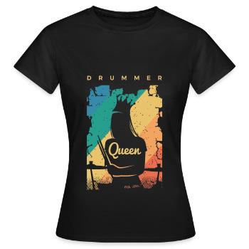 Batterie Percussion Percussion - T-shirt Femme - noir - Devant - AI Model Female 172 dark (172cm)