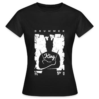 Batterie Percussion Percussion - T-shirt Femme - noir - Devant - AI Model Female 172 dark (172cm)