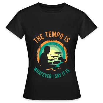 Batterie Percussion Percussion - T-shirt Femme - noir - Devant - AI Model Female 172 dark (172cm)