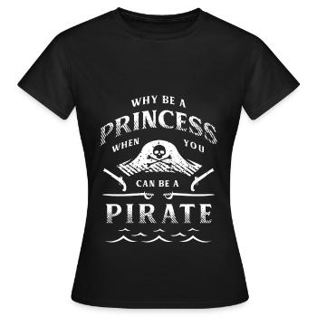 Pirat Geschenk Prinzessin Piratenschädel Totenkopf - Frauen T-Shirt - Schwarz - Vorne - AI Model Female 172 dark (172cm)