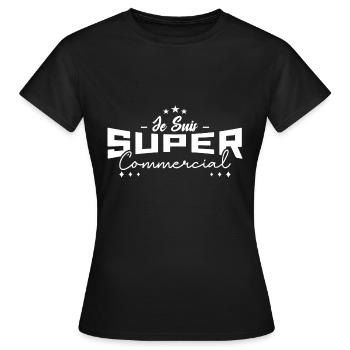 Je Suis Super Commercial - T-shirt Femme - noir - Devant - AI Model Female 172 dark (172cm)