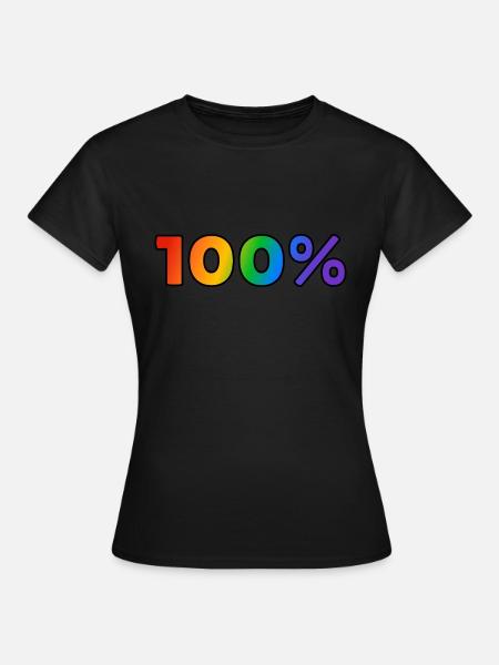 100 Prozent schwul - Frauen T-Shirt - Schwarz