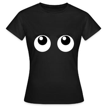 Süße Augen Wimpern - Frauen T-Shirt - Schwarz - Vorne - AI Model Female 172 dark (172cm)