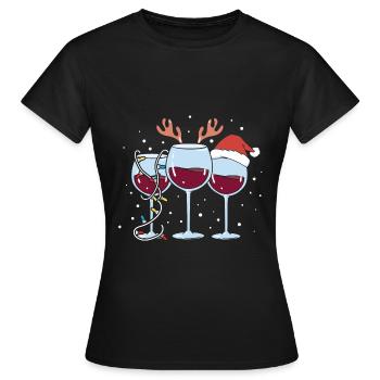 Glühwein Weihnachten Weihnachtsmarkt - Frauen T-Shirt - Schwarz - Vorne - AI Model Female 172 dark (172cm)