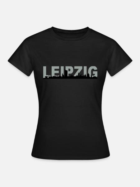 Skyline Leipzig Name - Frauen T-Shirt - Schwarz