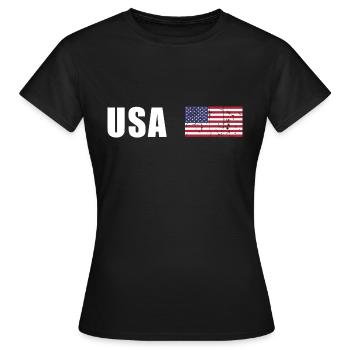 drapeau américain vintage - T-shirt Femme - noir - Devant - AI Model Female 172 dark (172cm)