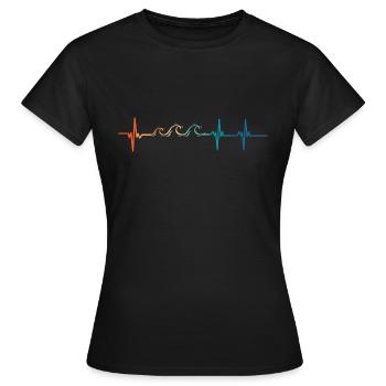 Battement de cœur vague - T-shirt Femme - noir - Devant - AI Model Female 172 dark (172cm)
