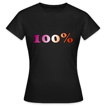 100 Prozent lesbisch - Frauen T-Shirt - Schwarz - Vorne - AI Model Female 172 dark (172cm)