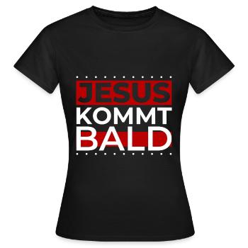 Jésus-Christ arrive bientôt. Tu es prêt? - T-shirt Femme - noir - Devant - AI Model Female 172 dark (172cm)