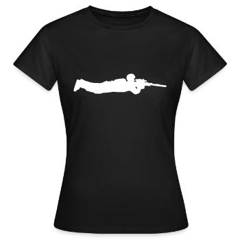 Ground Sniper Gamer Rifle Scope Shooter War Aim - Women's T-Shirt - black - Front - AI Model Female 172 dark (172cm)