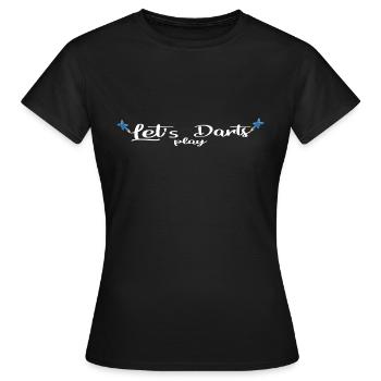 Lets play darts | Dart play gift - Women's T-Shirt - black - Front - AI Model Female 172 dark (172cm)