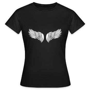 Motif d'ange ailes d'ange - T-shirt Femme - noir - Devant - AI Model Female 172 dark (172cm)